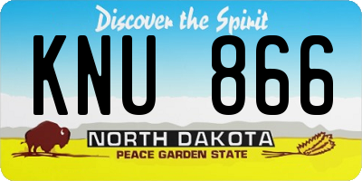 ND license plate KNU866