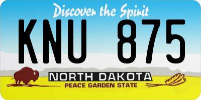 ND license plate KNU875