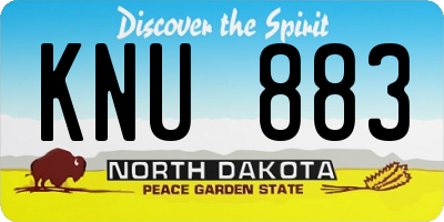 ND license plate KNU883