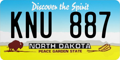 ND license plate KNU887