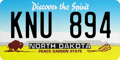 ND license plate KNU894