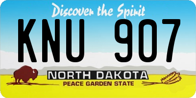 ND license plate KNU907