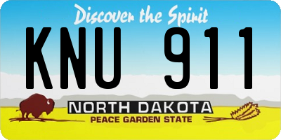 ND license plate KNU911