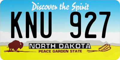 ND license plate KNU927