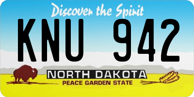 ND license plate KNU942