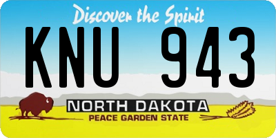 ND license plate KNU943