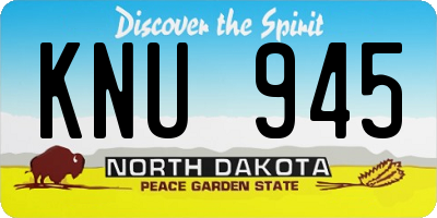ND license plate KNU945