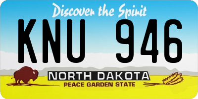 ND license plate KNU946