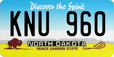 ND license plate KNU960