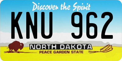 ND license plate KNU962
