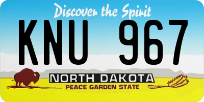 ND license plate KNU967