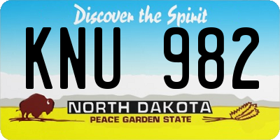 ND license plate KNU982
