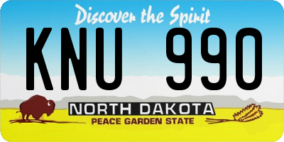 ND license plate KNU990