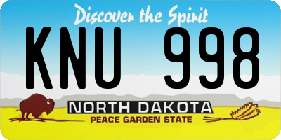 ND license plate KNU998