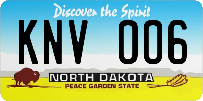 ND license plate KNV006