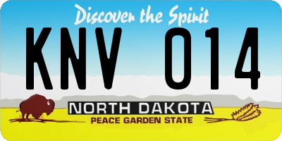 ND license plate KNV014