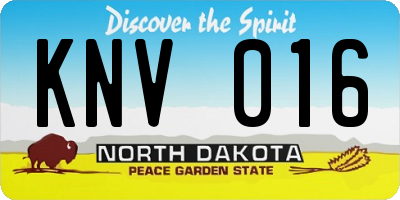 ND license plate KNV016