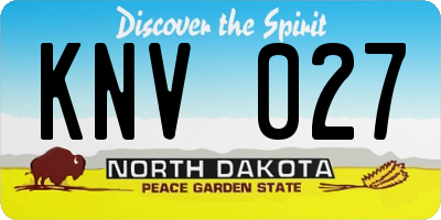 ND license plate KNV027