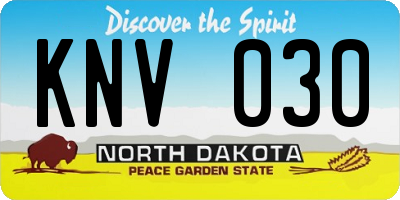 ND license plate KNV030