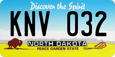 ND license plate KNV032