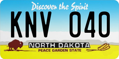 ND license plate KNV040