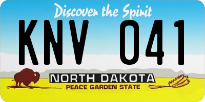 ND license plate KNV041