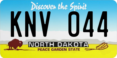 ND license plate KNV044