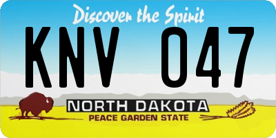 ND license plate KNV047