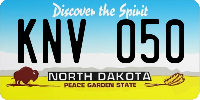 ND license plate KNV050