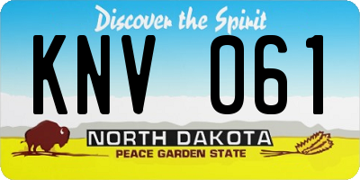 ND license plate KNV061