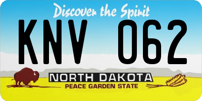 ND license plate KNV062