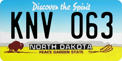 ND license plate KNV063