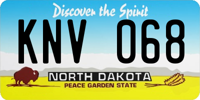 ND license plate KNV068