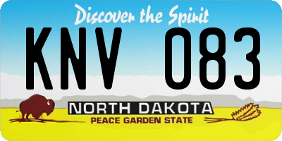 ND license plate KNV083