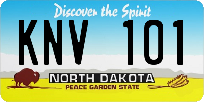 ND license plate KNV101
