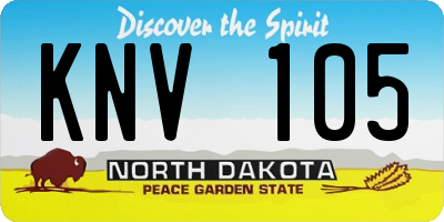 ND license plate KNV105