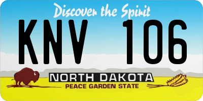 ND license plate KNV106