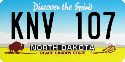 ND license plate KNV107