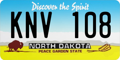 ND license plate KNV108