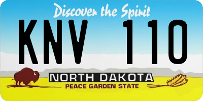 ND license plate KNV110