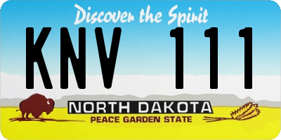 ND license plate KNV111