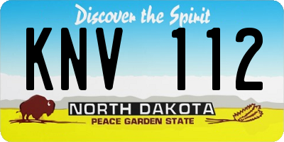 ND license plate KNV112