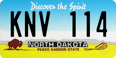 ND license plate KNV114
