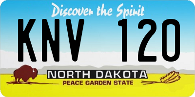 ND license plate KNV120