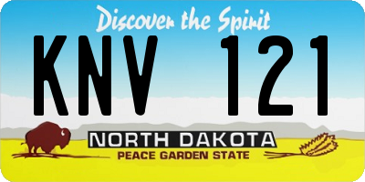 ND license plate KNV121