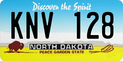 ND license plate KNV128