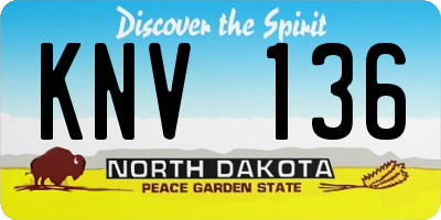ND license plate KNV136