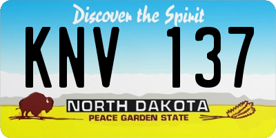 ND license plate KNV137