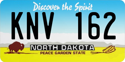 ND license plate KNV162