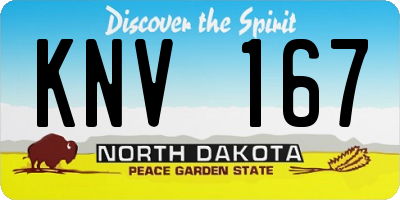 ND license plate KNV167